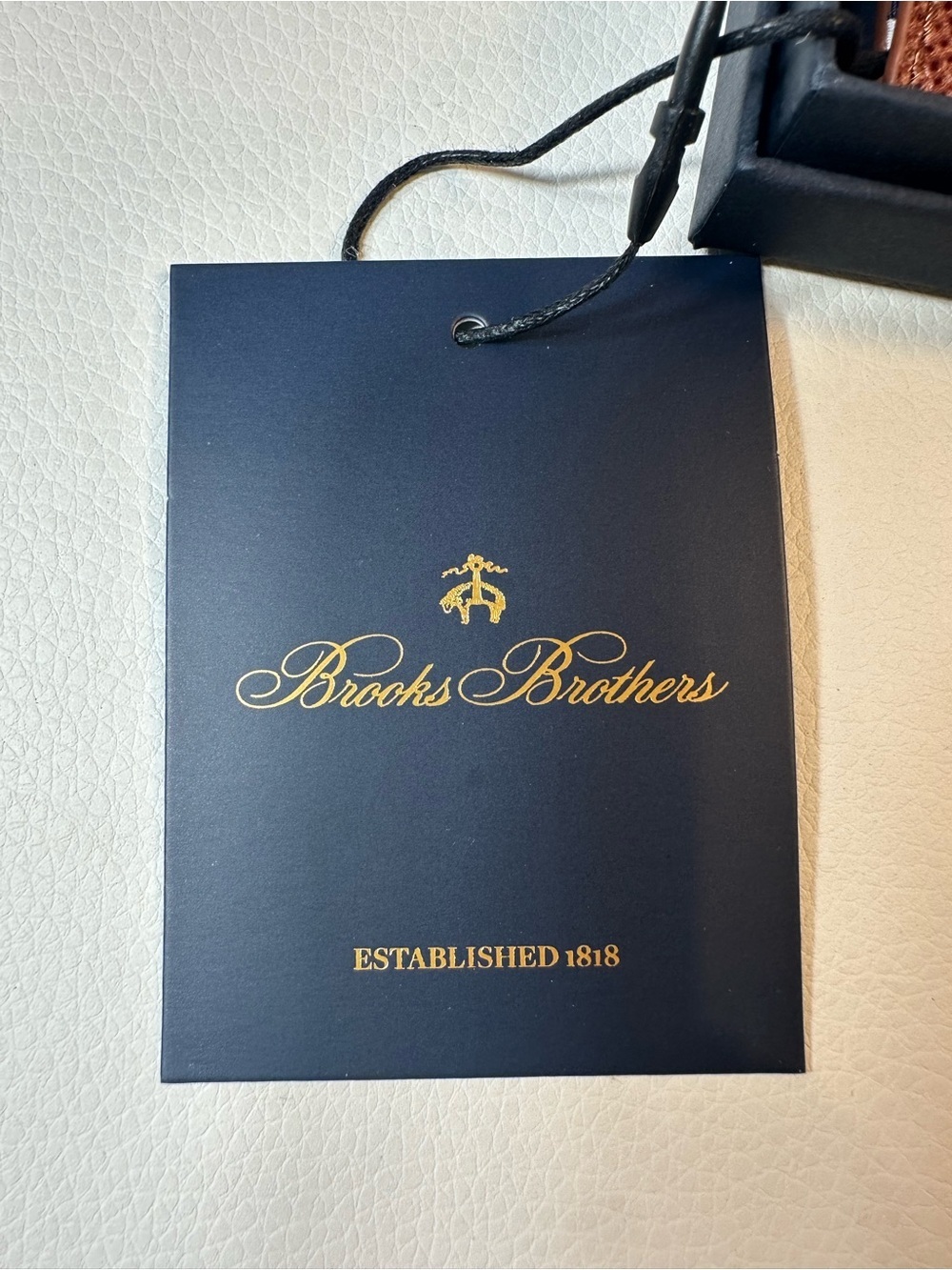 NEW Men’s Brooks Brothers Navy Blue Textured Leather Card Case/Wallet - Picture 6 of 7